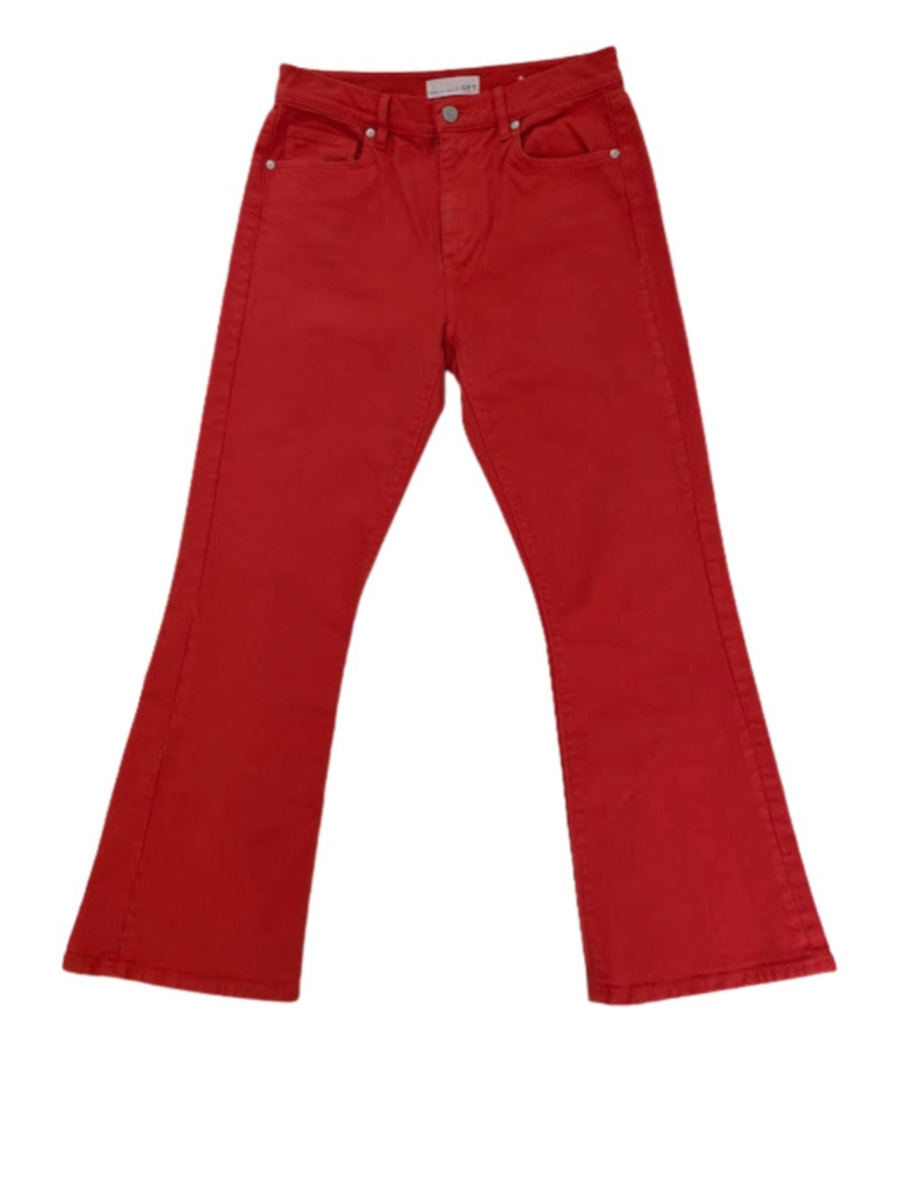 LOFT Kick Crop Womens Jeans 2 Coral Red Cropped Flare Mid Rise Y2K Coastal Chic